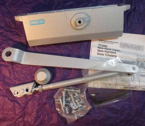 Global door closer tc201 aluminum finish entry security non handed  no hold open for sale