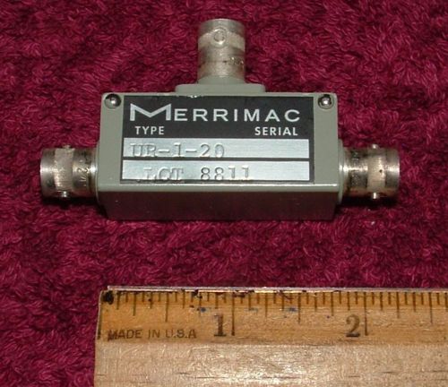 Merrimac Model UR-1-20 RF Microwave Directional Coupler 10-200 Mhz 20 dB Coupler