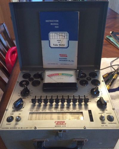 Eico 625 Tube Tester in Case, Serial # 71794, Vintage With Instruction Manual
