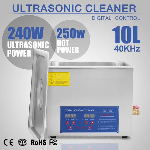 10l 10 l ultrasonic cleaner skidproof feet 490w digital brushed tank hot product for sale