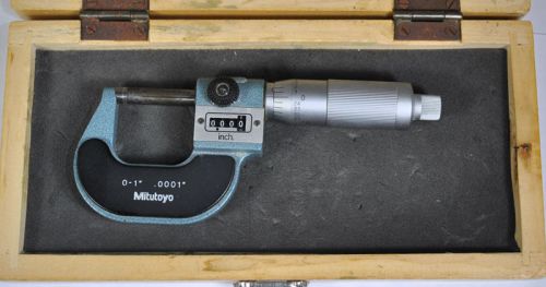 Mitutoyo Outside Micrometer 0 To 1&#034; With Case 193-XXX Mechanical Digital