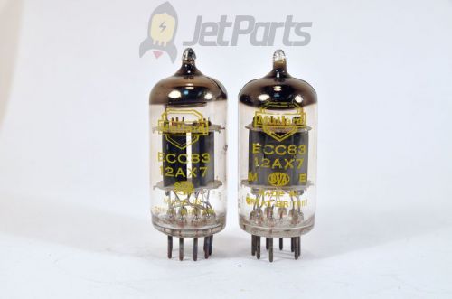 ECC83 12AX7 ECC803 MULLARD BVA TUBES! PAIR! NOS! Yellow Shield 1965! URARE! LOOK