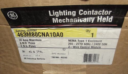 GE Lighting Contactor CR463M80CNA10A0 8 N.O.Poles Mechanically Held NEMA ENCLOSE