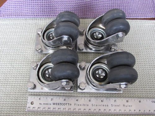 Darcor 32 Double Row Rubber Caster Set Lot 4 Industrial Quality Made in Canada