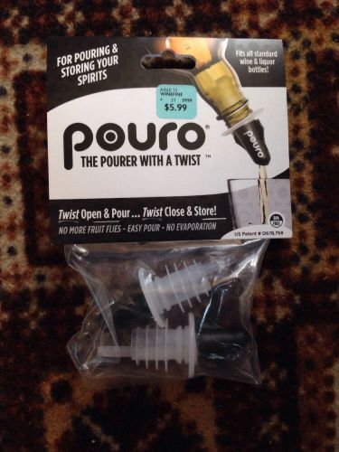 Pouro. TWIST &amp; CLOSE POUR SPOUT Plastic Liquor Bottle Flair Pourers.