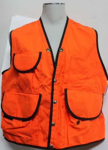 Jim-Gem Forestry Supplier Orange Vest ~ XL ~  7 Pocket ~ Zipper Sides