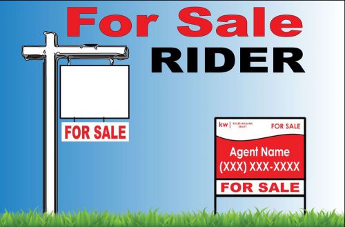 2 For Lease  6x24 Real Estate Sign Riders 2 sided Outdoor Coroplast