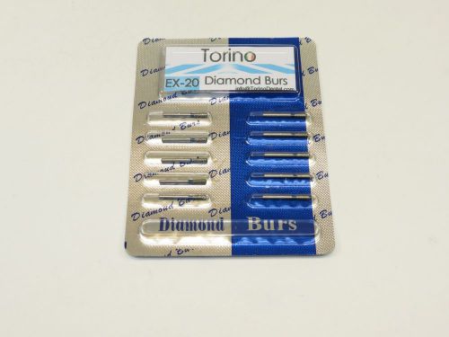 Dental Diamond Burs Conical Trunk Lab EX-20 FG Set /1 Pack 10 Pcs TORINO
