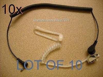 10x new 3.5mm listen only acoustic tube earpiece coiled for sale
