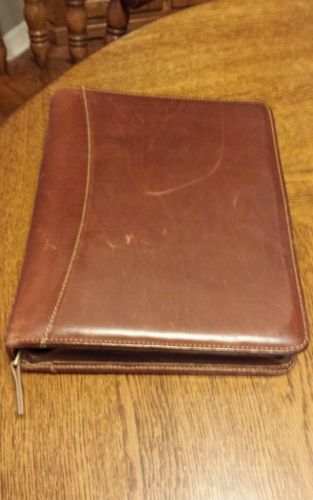 Classic Brown Dakota Leather Franklin Quest Covey Planner Binder 1.5&#034; Ring USA