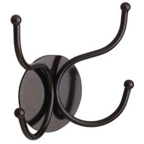 Buddy Products 2 Hook Coat Rack on Round Plate Frame, Steel with Enamel Finis...