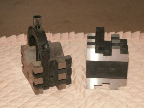 Pair of Starret V Blocks w/ Clamps 568