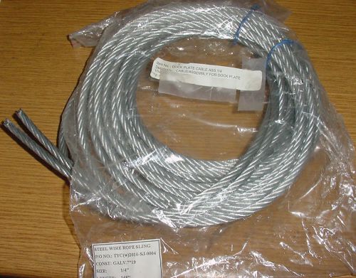 (2) steel wire rope sling 1/4&#034; 168&#034; 14&#039; dock plate cable assembly new for sale
