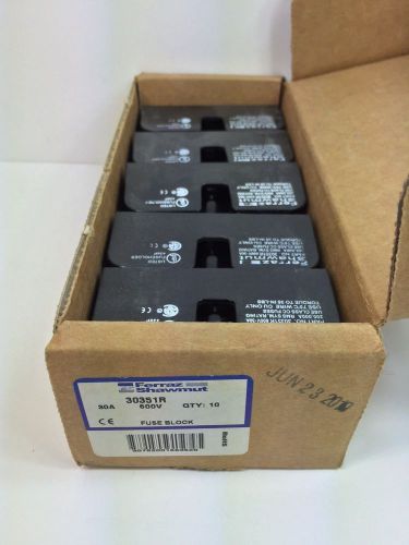 BOX OF 10 NEW! FERRAZ SHAWMUT POWER DISTRIBUTION BLOCKS 30351R 600 VOLT 30 AMP