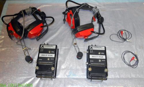 TWO EARMARK Belt-Pak body radios with headsets Intrinsically safe