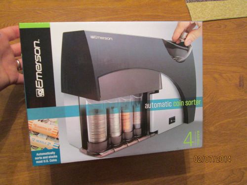 BRAND NEW EMERSON AUTOMATIC COIN SORTER assorted coin wrappers 4 BARREL MONEY