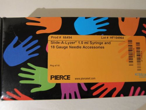 Pierce Slide-A-Lyzer 1 mL Syringe and 18 Gauge Needle Kit; 66494; Pkg of 10
