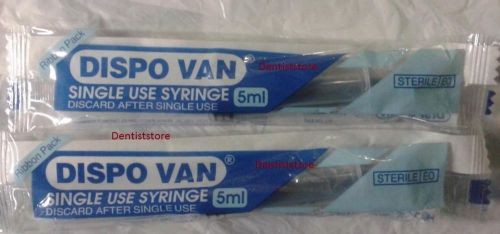 500 X 5ml Syringes with Sharp Tip Needle DISPOVAN FREE SHIPPING