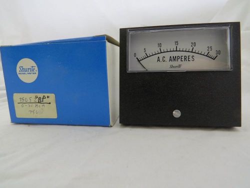Shurite 7505-Z&#034;BP&#034;  Model 750, 0-30 AC Amperes 3-1/2&#034;W x 3&#034;H Analog Panel Meter