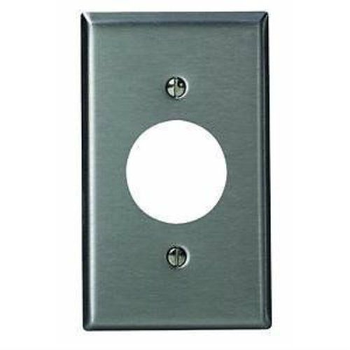 Leviton 84004 Stainless Steel 1-Gang Hole Device Receptacle Outlet Wallplate