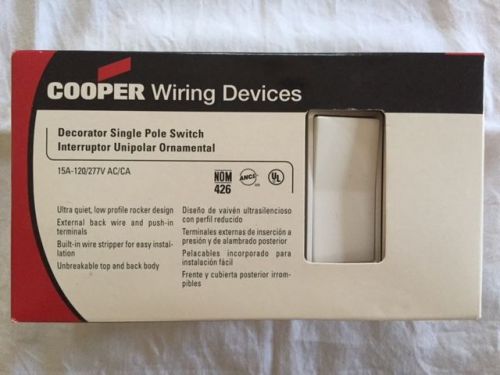 Cooper Wiring Devices 10pack Decorator Single Pole Switch White NEW Unopened Box