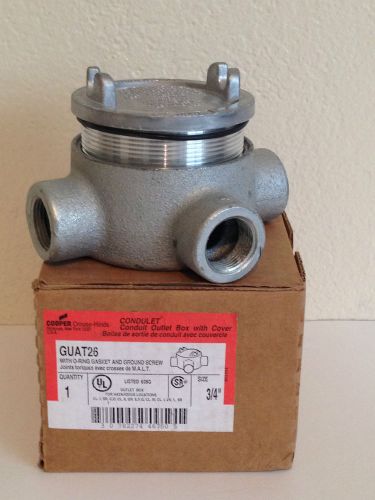 *NEW* Cooper Crouse-Hinds GUAT26 Condulet Conduit Outlet Box with Cover