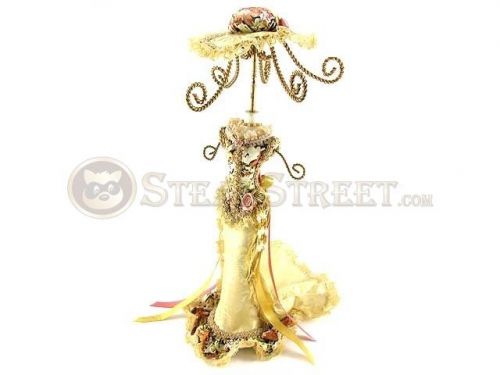 12.5 Inch Silky Beige Dress Jewelry Display Mannequin with Flowers