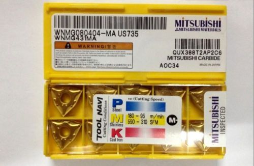 100PCS NEW  MITSUBISHI WNMG080404-MA US735 WNMG431MA  Carbide Inserts 10PCS/Box