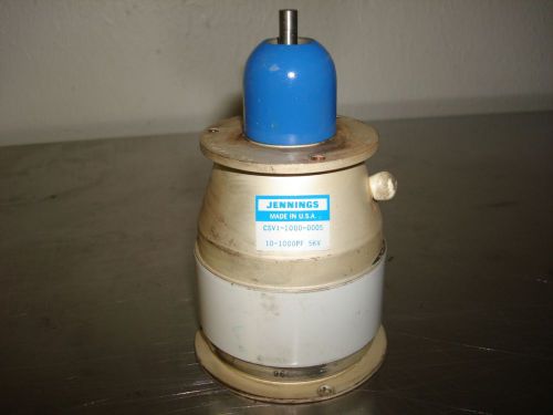 Jennings technology variable vacuum capacitor - csv1-1000-0005 - 10 - 1000pf 5kv for sale