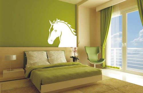 white horse head vinyl sticker decals drawing room, bedroom decor #120