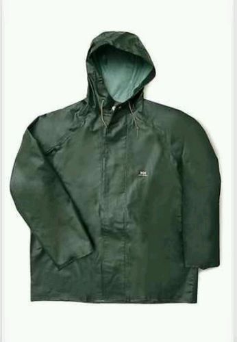Helly hansen 70300 l rain coat with hood, green, bnwt for sale