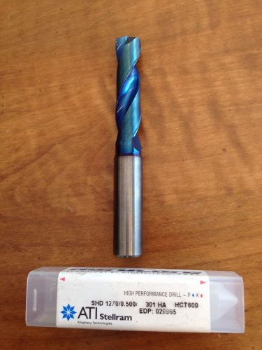Carbide Drill 1/2 Diameter Coated. New