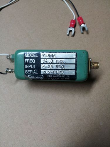Greenray P/N Y-906, SMA 64MHz Crystal Oscillator.