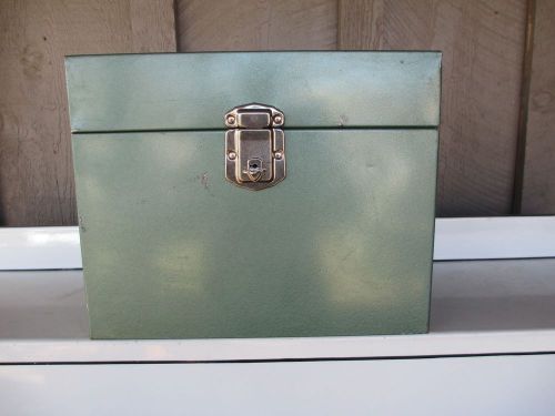 Vintage green hamilton skotch large metal file box with key for sale
