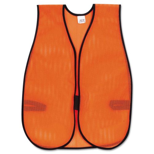 Orange Safety Vest, Polyester Mesh, Hook Closure, 18&#034; x 47&#034;, One Size