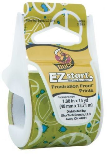 Duck tape ez start patterned packing tape green peach for sale