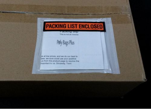 500 Packing List 4 1/2 x 5 1/2&#034; Slip Envelopes 2 Mil Pouch Box Shipping Enclosed