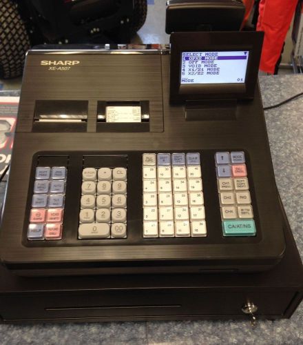 Sharp xe-a507 cash register / hand-held scanner, fd-10 pin pad, sd card, keys for sale