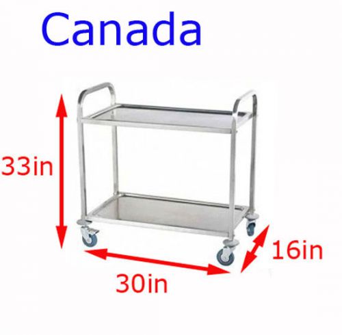 Commercial 2-shelf stainless steel kitchen restaurant utility cart with casters for sale