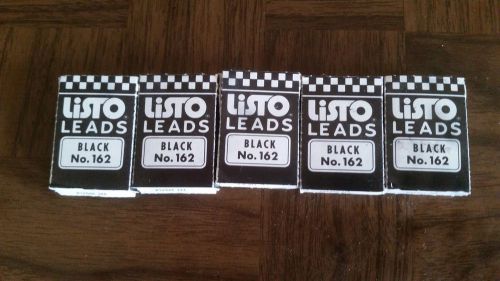 5 Box Lot (30 leads) of Vintage Listo Thick Marking Lead Black No. 162 Free S&amp;H