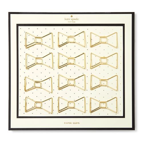 Nwt - kate spade new york - bow paper clips - gold - set of 12 for sale