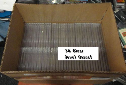 Lot of 34 CD Clear Jewel Cases! Used