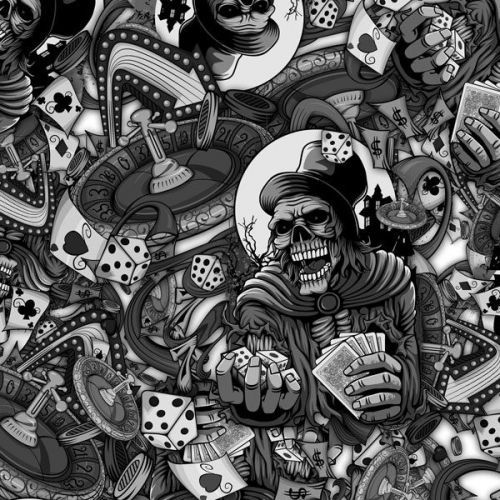 HYDROGRAPHIC HYDRODIP hydroDIPPING FILM gambling With Death Skulls Casino Poker