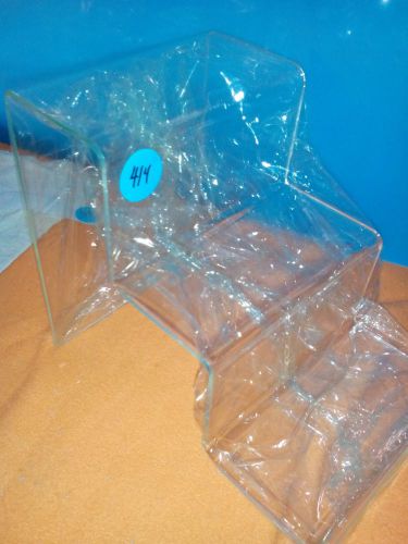 ACRYLIC DISPLAY STAND / RISER /  STEP  3 LEVEL BLEMISHED #414 BLUE DOT SPECIAL