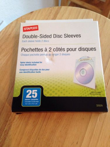 staples double sided disc sleeves 25 pack