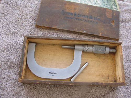 Brown sharpe usa 2-3&#034; satin micrometer # 50 usa .001  tool machinist toolmaker for sale