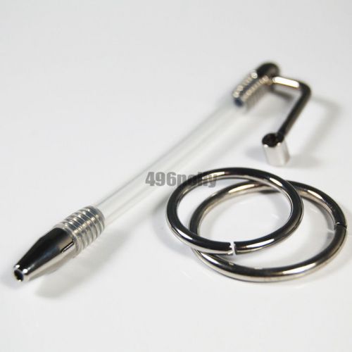 Stainless Steel SOUNDING Tube Penis Plug Urethral Stretching Dilator Thru-hole