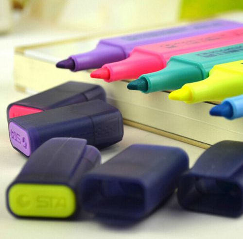 Original assorted highlighter marker pen quick-drying  label color marker purple for sale