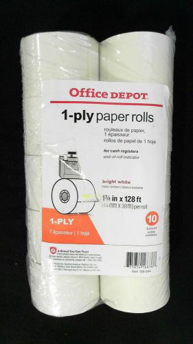 OFFICE DEPOT 1-Ply Paper Roll Cash Register 1 3/4&#034;x128&#039; 10pk White CHOP 66GJzo3