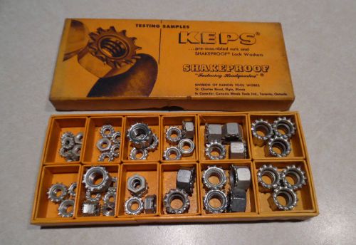 Vintage keps shakeproof nuts &amp; washers hardware store testing samples for sale